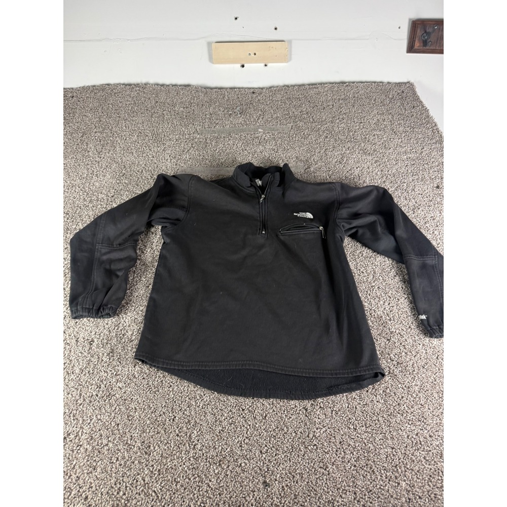 The North Face Womens Black Quarter Zip Fleece Lined Softshell Pullover Medium
